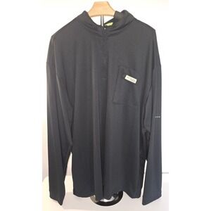Columbia PFG Blood 'N Guts‎ Black 1/4 Zip Men's Jacket XXL Fishing Outdoors -220